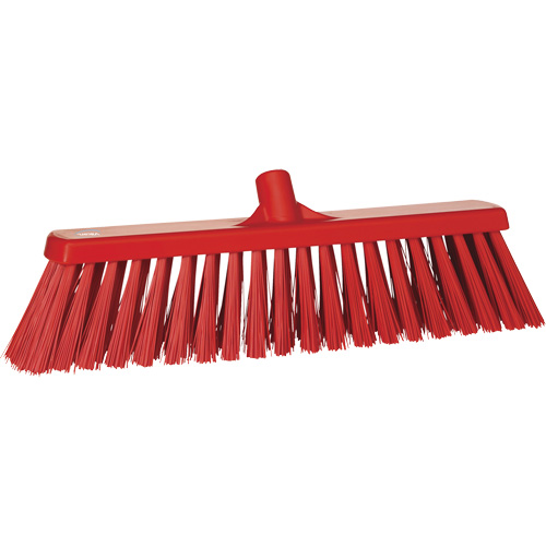 Heavy-Duty Push Broom, Stiff Bristles, 20", Polyester, Red Cantin et fils