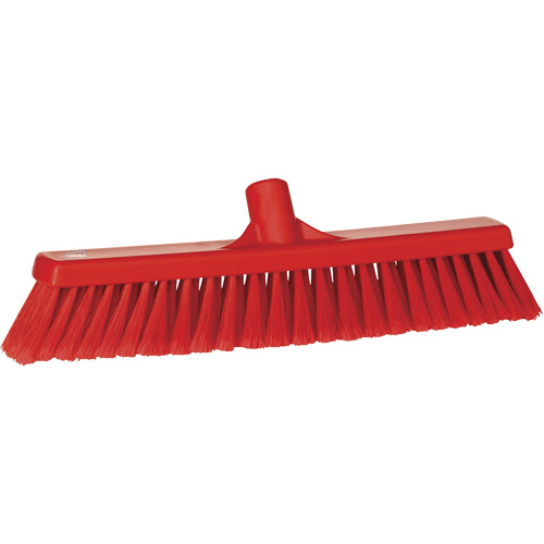 Fine Particle Push Broom, Fine/Split Bristles, 16-1/4", Polypropylene, Red Cantin et fils