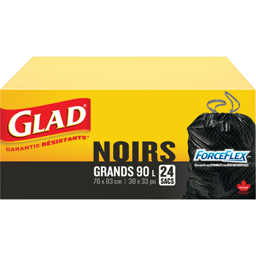 90L Garbage Bags, Regular, 30" W x 33" L, Black Cantin et fils