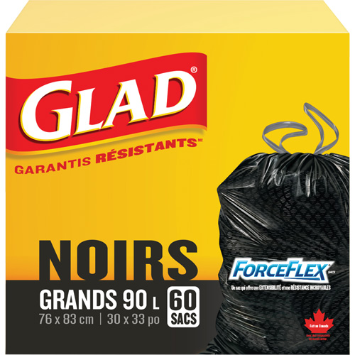 90L Garbage Bags, Regular, 30" W x 33" L, Black Cantin et fils