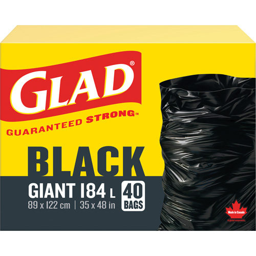184L Garbage Bags, Regular, 35" W x 48" L, Black Cantin et fils