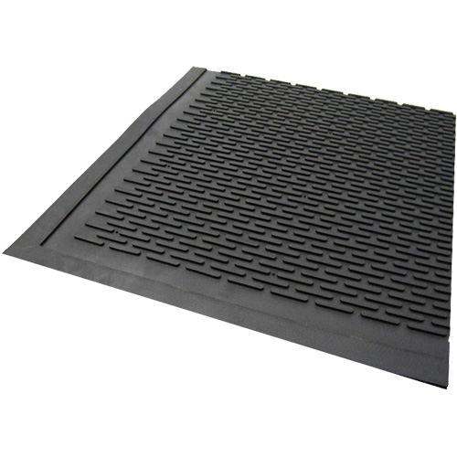 Outdoor Mat, Rubber, Scraper Type, Solid Pattern, 3' x 5', Black Cantin et fils