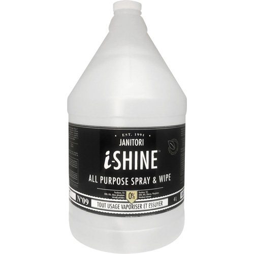 Nettoyant polyvalent &agrave; vaporiser et essuyer Janitori i-Shine, 4 L, Cruche Cantin et fils