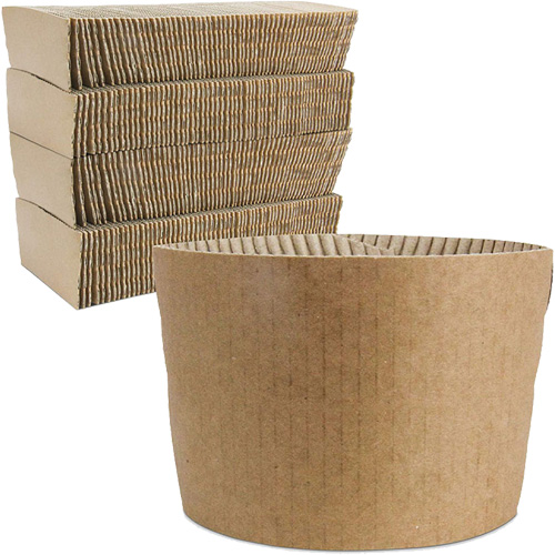 Kraft Coffee Cup Sleeves, Paper, 12 oz. - 20 oz., Brown Cantin et fils