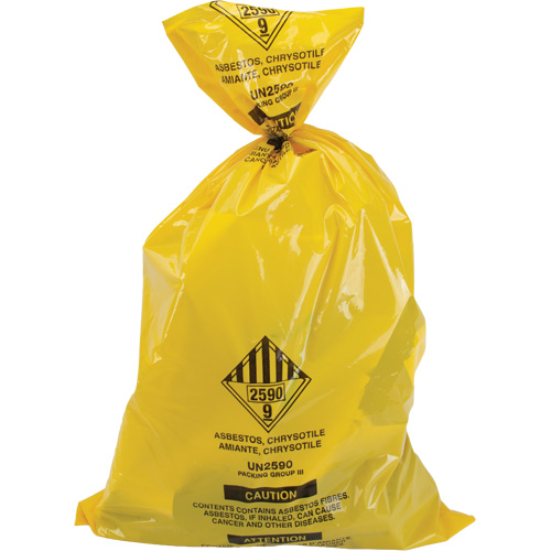 Doublures pour d&eacute;chets dangereux, Amiante, 40" lo x 26" la, 3 mils Cantin et fils