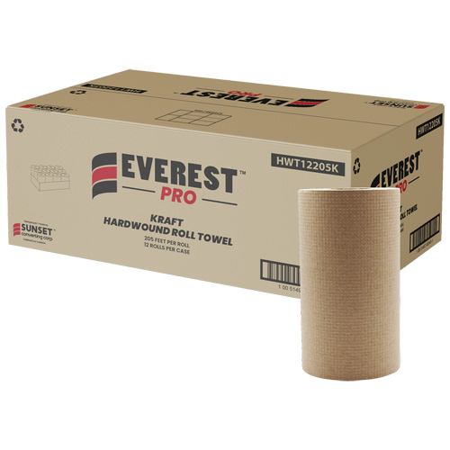 Essuie-mains en rouleaux Kraft, 1 pli, D&eacute;rouler par le centre, 205' lo Cantin et fils