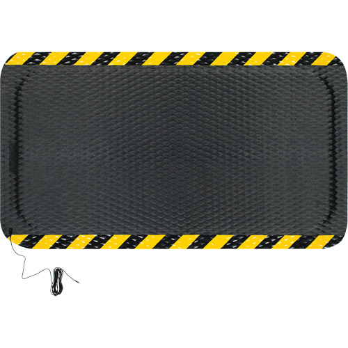 Hog Heaven Electrically Conductive Mat Kit, 3' W x 5' L, 7/8" Thickness, Black/Yellow, Nitrile Cantin et fils