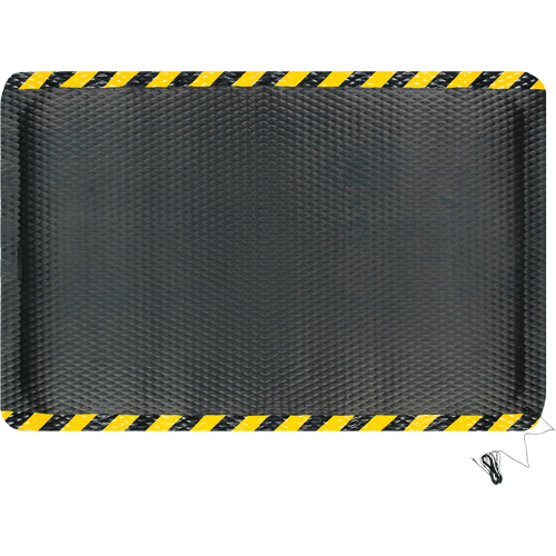 Hog Heaven Electrically Conductive Mat Kit, 4' W x 6' L, 7/8" Thickness, Black/Yellow, Nitrile Cantin et fils
