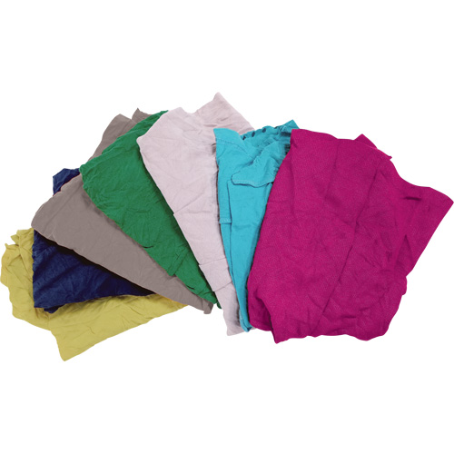 Recycled Material Wiping Rags, Cotton, Mix Colours, 10 lbs. Cantin et fils
