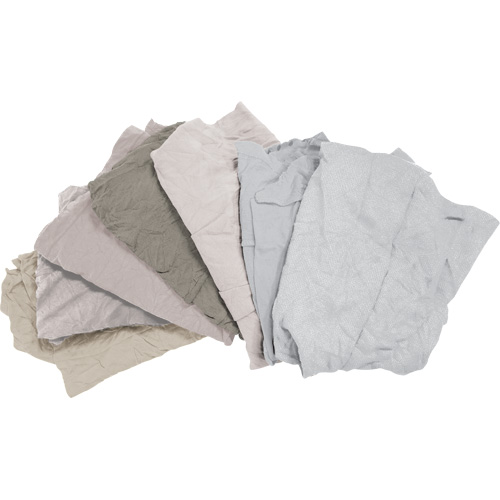 Chiffons fabriqu&eacute;s &agrave; partir de mat&eacute;riaux recycl&eacute;s, Coton, Blanc, 10 lb Cantin et fils