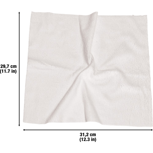 Washable Cleaning Cloths, Microfibre, White Cantin et fils