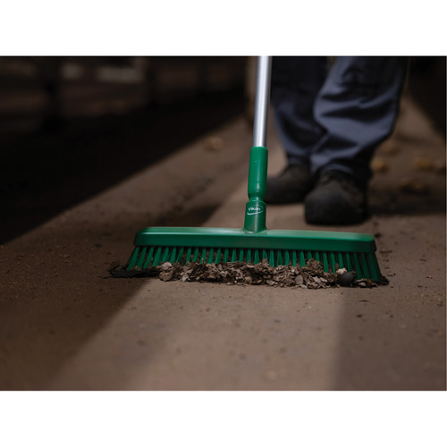 Push Broom Head, Fine/Stiff Bristles, 16-1/2", Polyester/Polypropylene, Green Cantin et fils