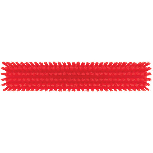 Push Broom Head, Fine/Stiff Bristles, 16-1/2", Polyester/Polypropylene, Red Cantin et fils