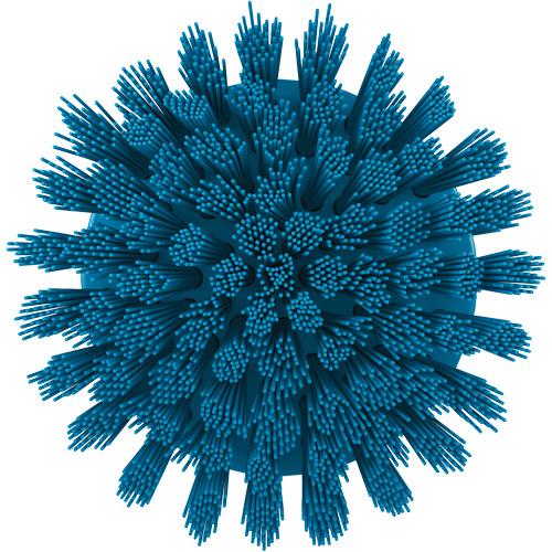 Brosse ronde HyDrive pour perceuse, Soies Tr&egrave;s ferme, Longueur de 3-1/10", Bleu Cantin et fils