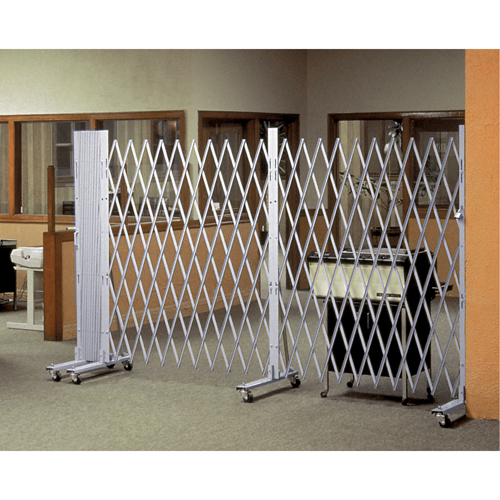 Portable Expanding Gates, Interlocking, 72" L x 72" H, Silver Cantin et fils