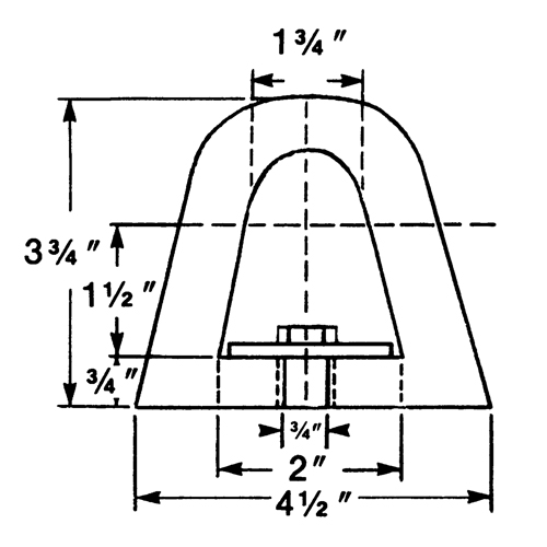 D&eacute;fenses de quai en caoutchouc refoul&eacute;, Caoutchouc, 4-1/2" la x 12" lo x 3-3/4" p Cantin et fils