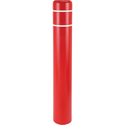 Capuchons en polyethylene pour borne de protection, 4-1/2" dia. x 52" l, Rouge Cantin et fils