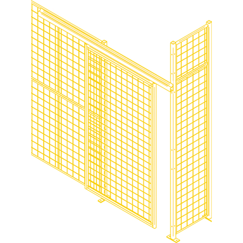 Wire Mesh Partition Components - Sliding Doors, 4' W x 8' H Cantin et fils