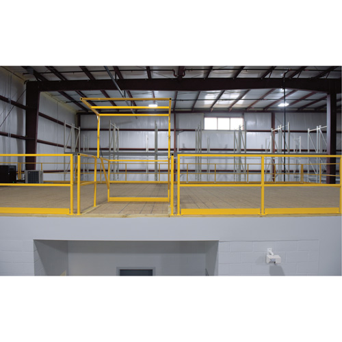 Barri&egrave;re de s&eacute;curit&eacute; pour mezzanine, 68-1/2" lo x 42" ha, 80-1/16" &eacute;lev&eacute;e, Jaune Cantin et fils