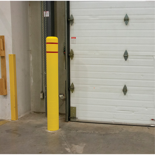 Polyethylene Bollard Cover, 4-1/2" Dia. x 64" L, Red/Yellow Cantin et fils
