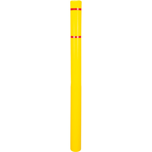 Polyethylene Bollard Cover, 4-1/2" Dia. x 64" L, Red/Yellow Cantin et fils