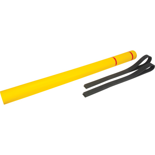 Polyethylene Bollard Cover, 4-1/2" Dia. x 64" L, Red/Yellow Cantin et fils