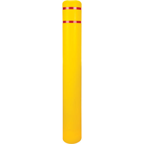 Capuchon en poly&eacute;thyl&egrave;ne pour borne de protection, 6-5/8" dia. x 52" l, Rouge/Jaune Cantin et fils