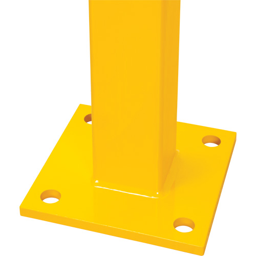 Corner Post for Light-Duty Guard Rails, Steel, 42" H, Safety Yellow Cantin et fils