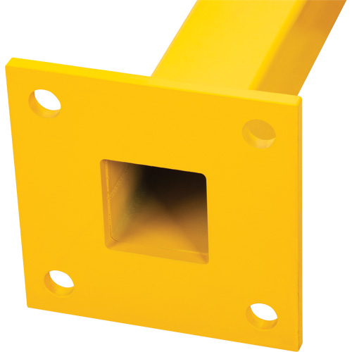 Corner Post for Light-Duty Guard Rails, Steel, 42" H, Safety Yellow Cantin et fils