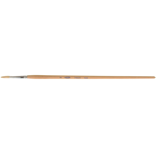 Pinceau de forme ronde en soies blanches pures pour marquage, Largeur de la brosse de 5/32", Soie blanche, Manche &agrave; Bois Cantin et fils