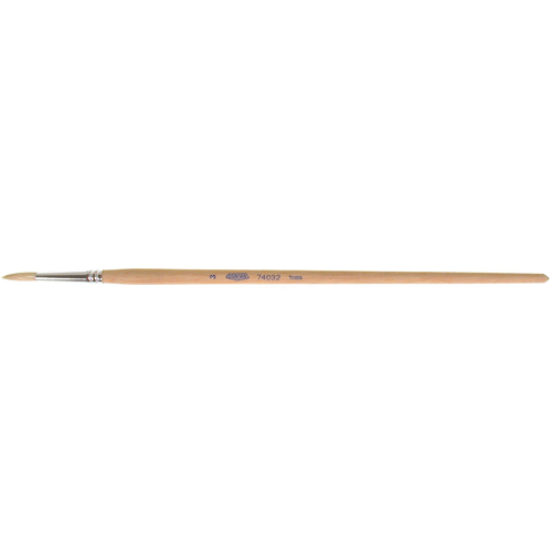 Pinceau de forme ronde en soies blanches pures pour marquage, Largeur de la brosse de 3/16", Soie blanche, Manche &agrave; Bois Cantin et fils