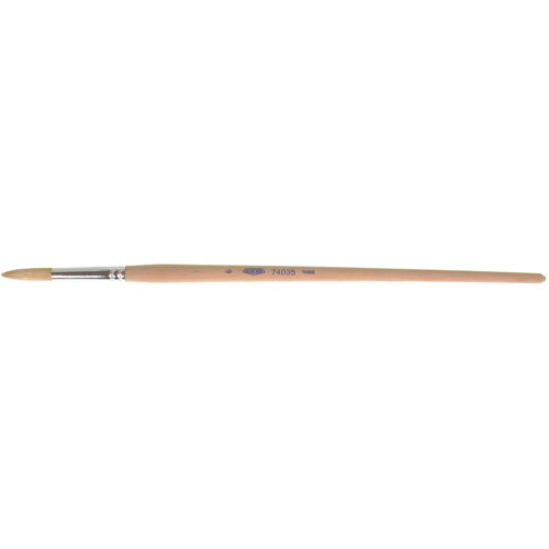 Pinceau de forme ronde en soies blanches pures pour marquage, Largeur de la brosse de 9/32", Soie blanche, Manche &agrave; Bois Cantin et fils