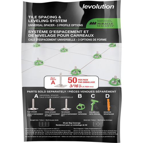 Cales d'espacement universelles Miracle Sealants Levolution Cantin et fils