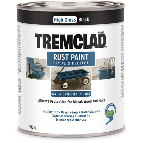 Peinture antirouille &agrave; base d'eau Tremclad, 946 ml, Canette, Noir Cantin et fils