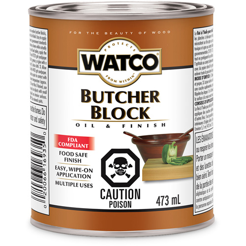 Watco&reg; Butcher Block Oil & Finish, 473 ml, Clear, Transparent Cantin et fils