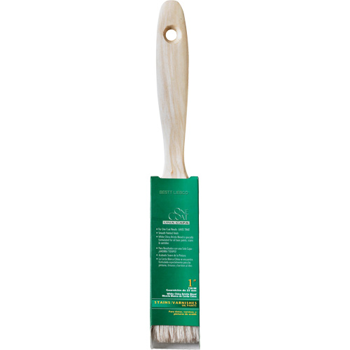 Pinceau pour murs et moulures One Coat, Soie blanche, Manche Bois, Largeur de 1" Cantin et fils