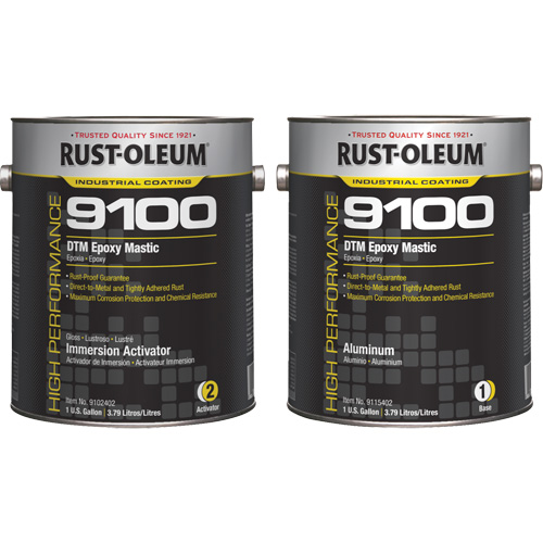 9100 System DTM Epoxy Mastic Base & Activator Kit, Aluminum, Gallon Cantin et fils