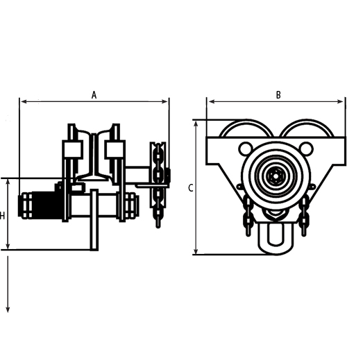 Chariots ajustables, 1000 lb (0,5 tonne) Capacit&eacute;, 2-11/16" - 5-1/4" Cantin et fils