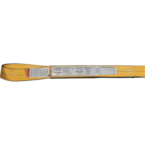 &eacute;lingues de levage en nylon, Pli Double, Oeillet double, Type 3, 2" la x 3' lo, Limite de charge verticale 6200 lb Cantin et fils