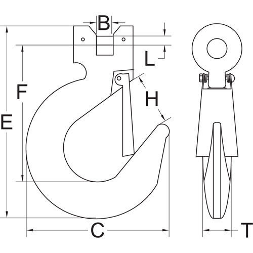Clevis Slip Hook with Latch - Grade 70 Cantin et fils