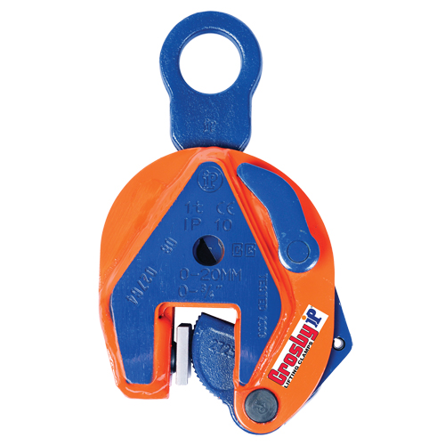 IP10 Vertical Lifting Clamp, 6000 lbs. (3 tons) Working Load Limit, 0"- 1" Jaw Opening Cantin et fils