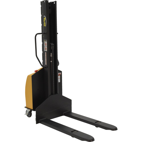 Narrow Mast Powered Lift Stacker, Electric Operated, 1000 lbs. Capacity, 63" Max Lift Cantin et fils