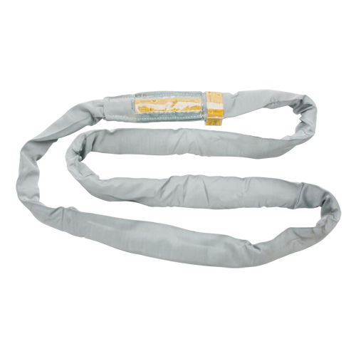 &eacute;lingue de levage en polyester ronde, Gris, 5" la x 10' lo, 32000 lb Charge verticale Cantin et fils