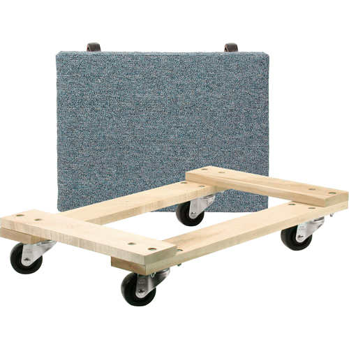 Chariots en bois franc - usage moyen, Roues en Polyol&eacute;fine, Capacit&eacute; de 900 lb, 18" la x 24" p x 7" h Cantin et fils