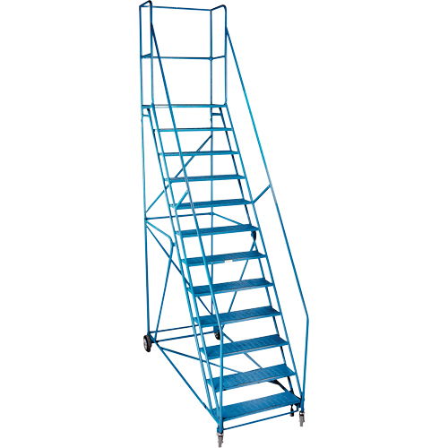 CSA-Certified Rolling Step Ladder with Locking Step, 12 Steps, 30" Step Width, 109" Platform Height, Steel Cantin et fils