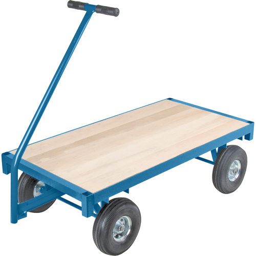 Chariots wagon ergonomiques &agrave; plateforme, 36" la x 72" lo, 45" Poign&eacute;e, 1000 lb Capacit&eacute;, 10" Dia. de roue, Pneumatique Roues Cantin et fils