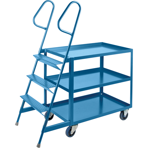Chariots &agrave; cueillette, Acier, 24" la x 52" p, 3 tablettes, Capacit&eacute; 1200 lb Cantin et fils