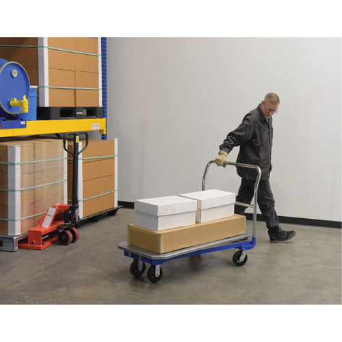 Platform Cart, 48" L x 24" W, 1500 lbs. Capacity, Mold-on Rubber Casters Cantin et fils