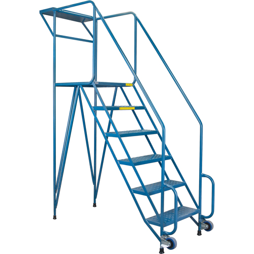 Mechanics/Maintenance Rolling Ladder, Steel, 6 Steps, 57" Platform Height Cantin et fils