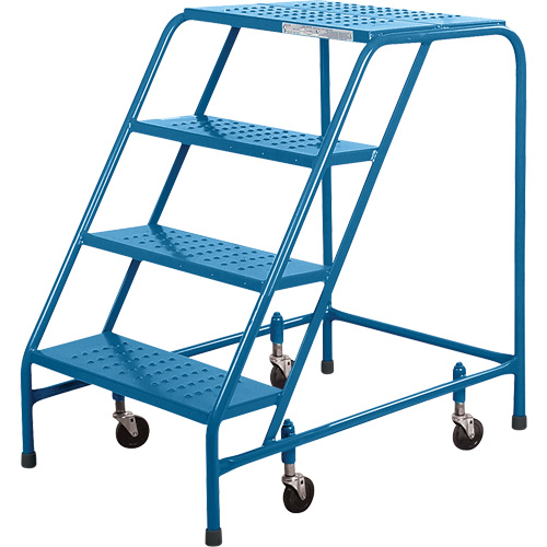Escabeau roulant CSA, 4 marches, Largeur de la marche 22", Hauteur de la plateforme 37", Acier Cantin et fils